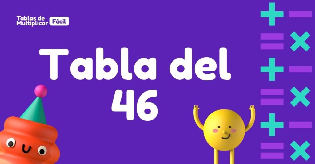 Tabla de multiplicar del 46 para niños