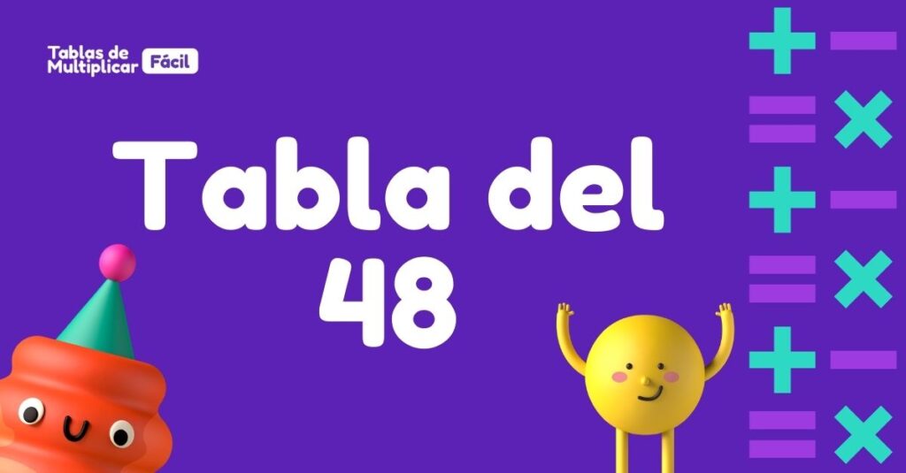 Tabla de multiplicar del 48 para niños