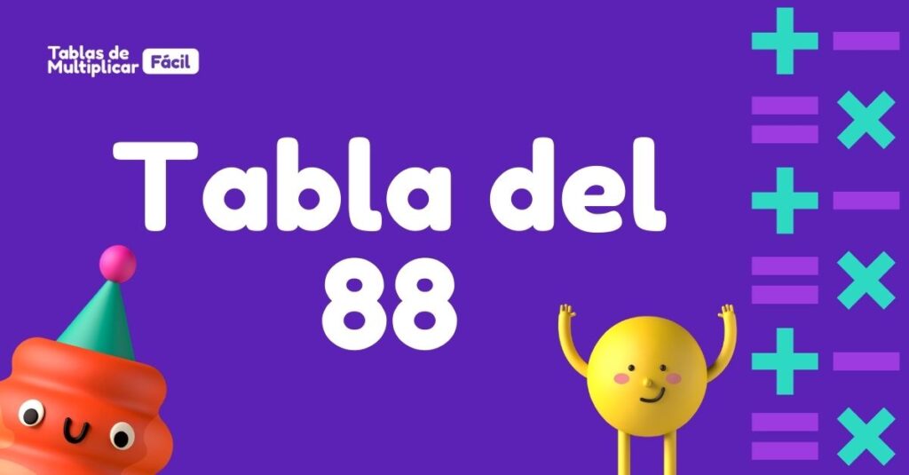 Tabla de multiplicar del 88 para niños